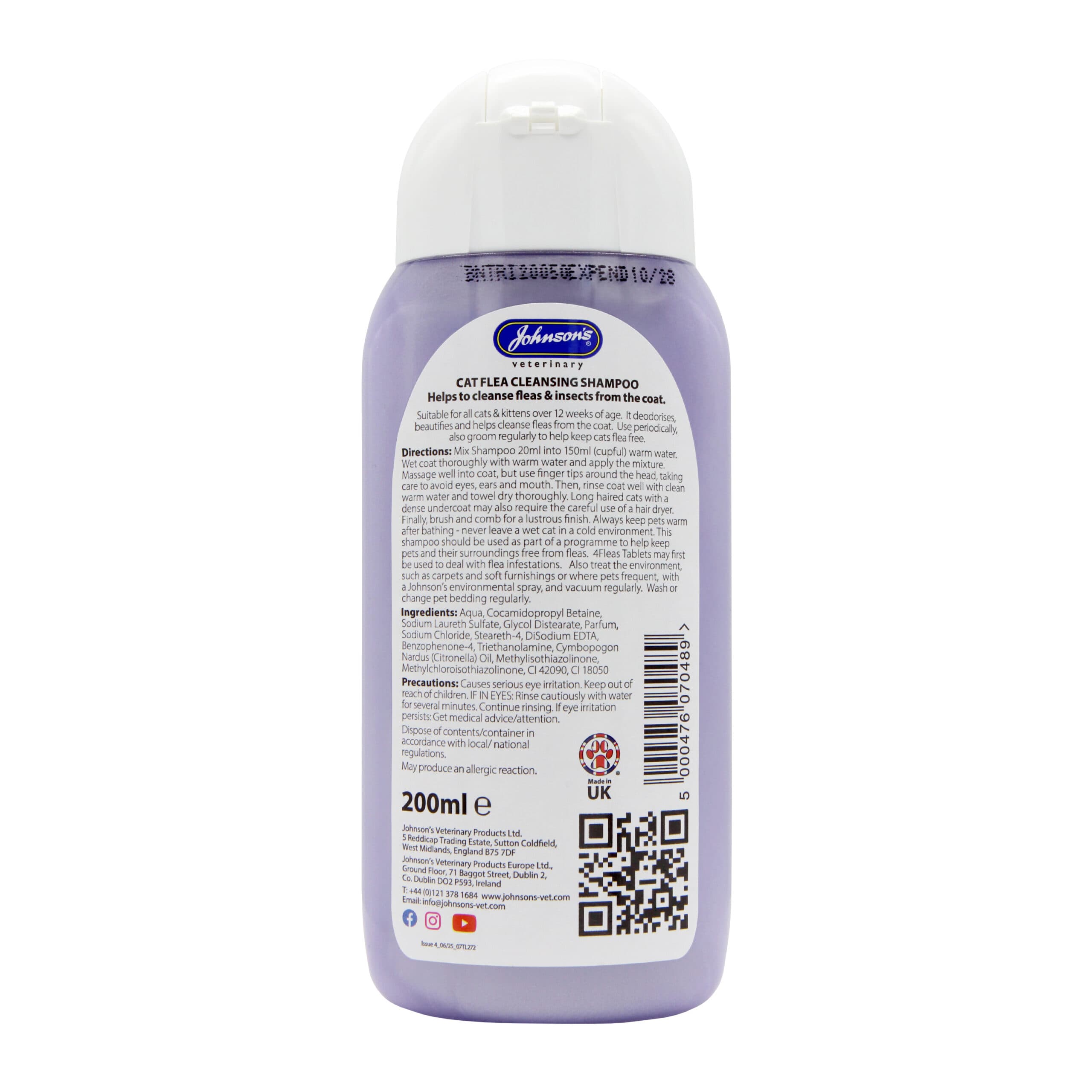 Cat Flea Cleansing Shampoo – 200ml - Image 2